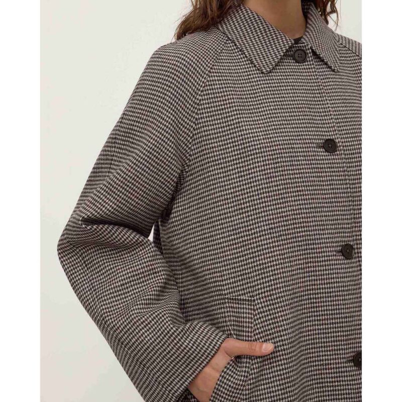 Assembly Label Solana Wool Coat Brown Black Check image number 2